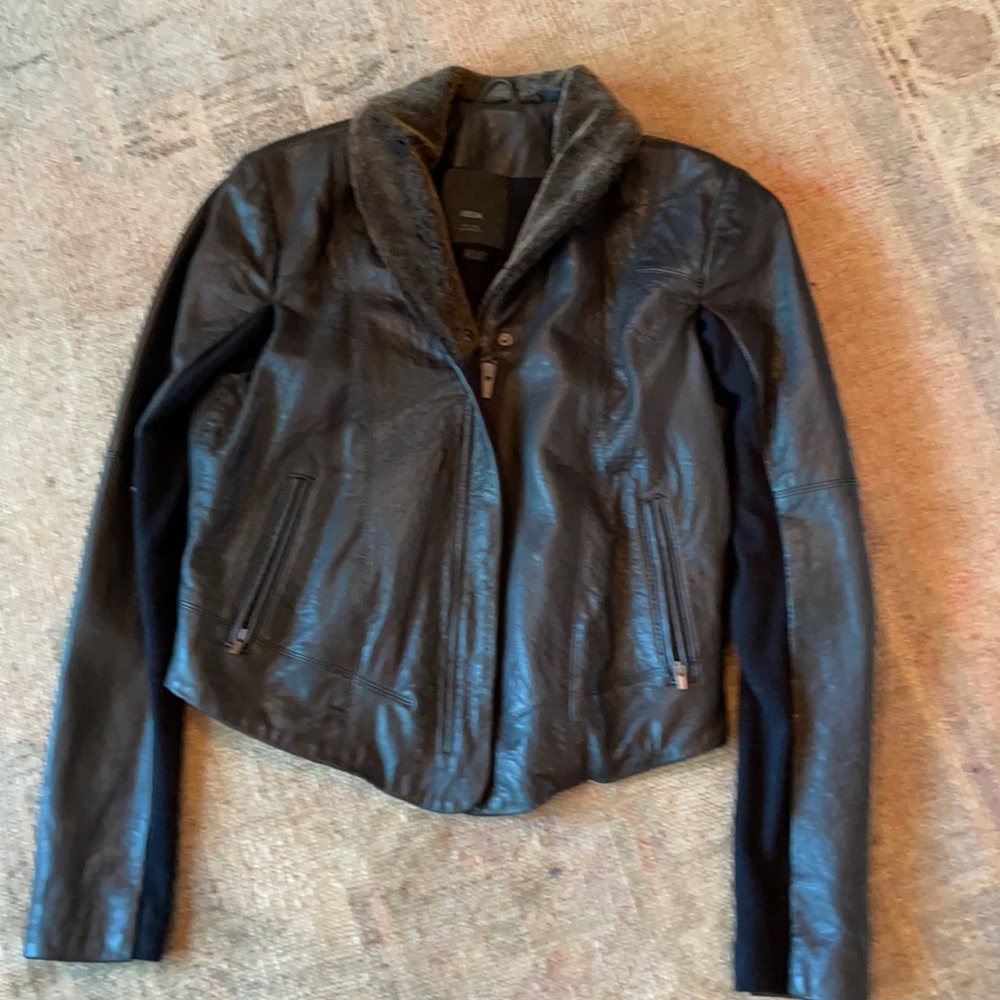 Veda leather bomber.